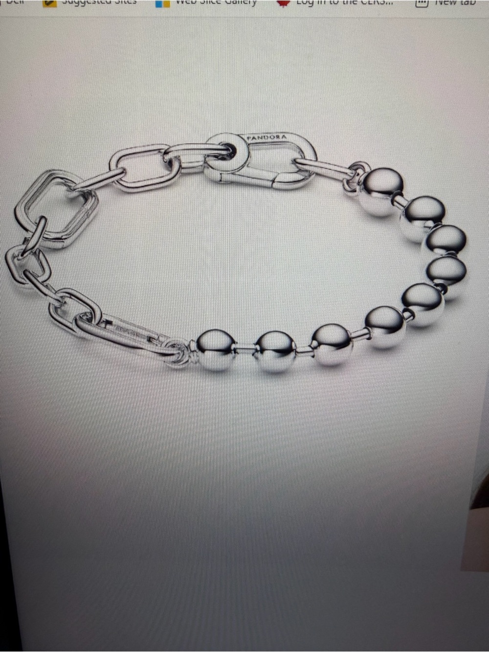 Pandora Shiny Silver Bead & Link Bracelet